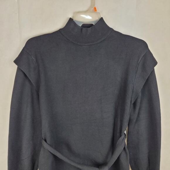 Grace Karin black sweater dress Size small ribbed knit high neck Quiet Luxury - Picture 5 of 10